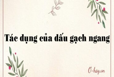 Dấu gạch ngang có tác dụng gì?