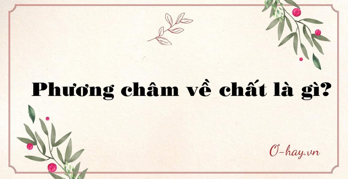 Phương châm về chất là gì?