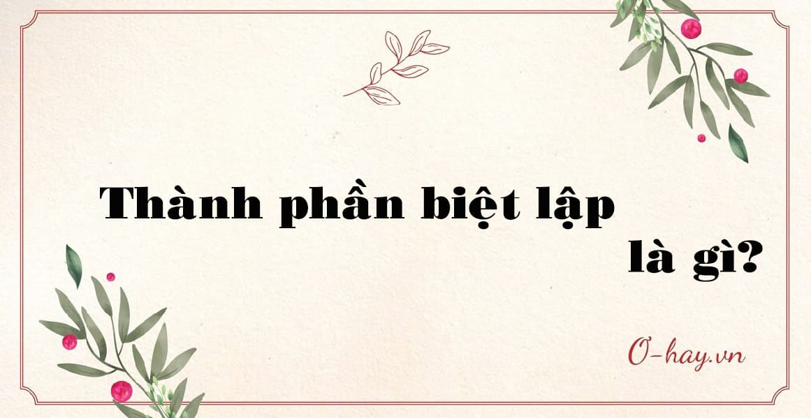 Thành phần biệt lập là gì?