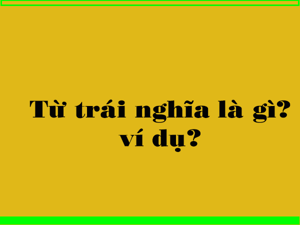 Từ trái nghĩa là gì?