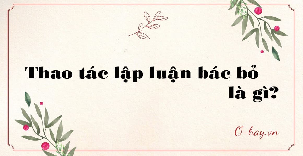 Thao tác lập luận bác bỏ là gì?