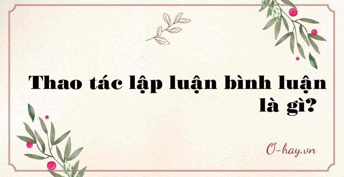 Thao tác lập luận bình luận là gì?