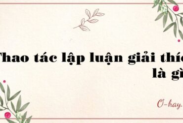 Thao tác lập luận giải thích là gì?