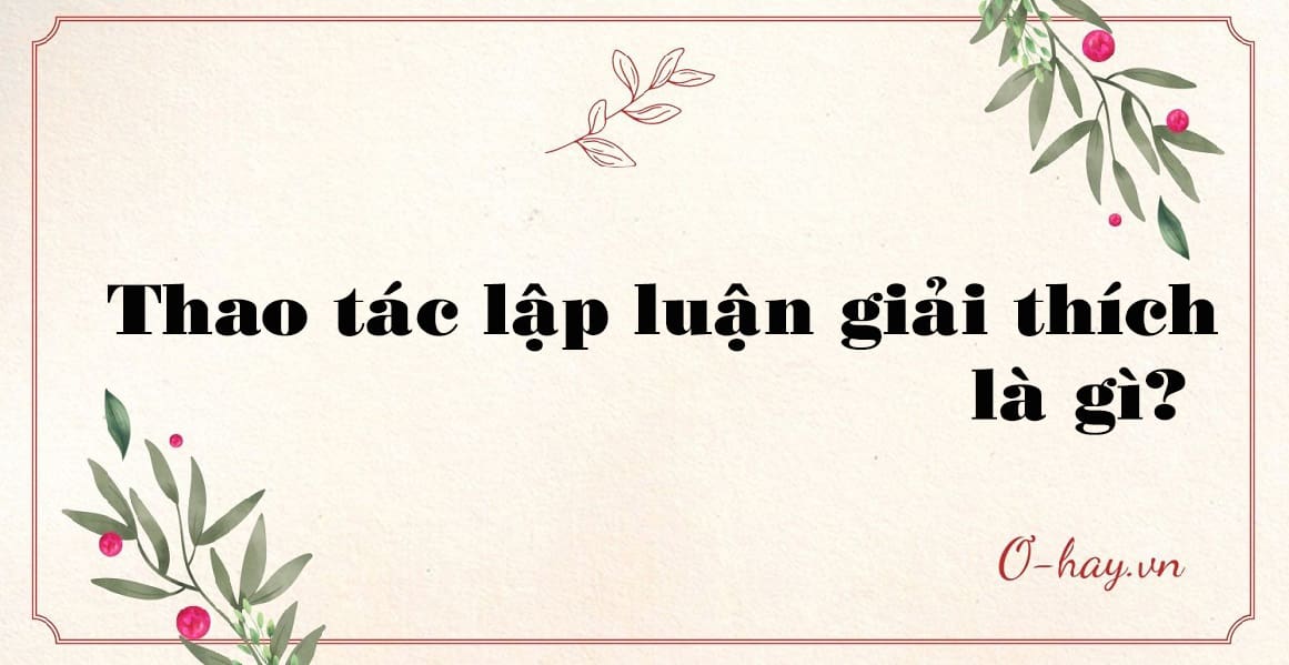 Thao tác lập luận giải thích là gì?